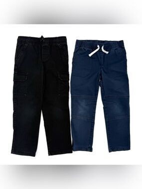 GUC Cat & Jack 5, Jumping Beans 6 Little Boys Straight Pant Bundle in Blue Black